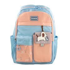 MOCHILA 18" CELESTE ROSADO