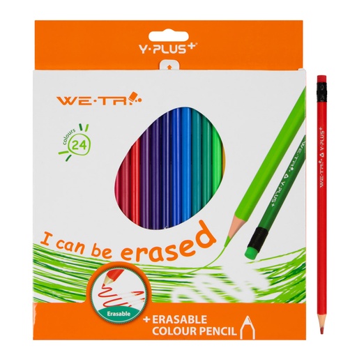 [17867] CRAYONES DE MADERA BORRABLES 24 COLORES TC180200 | Y-PLUS