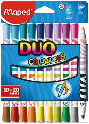 [20707005] MARCADORES ESCOLARES 10/20C DUO PEPS | MAPED