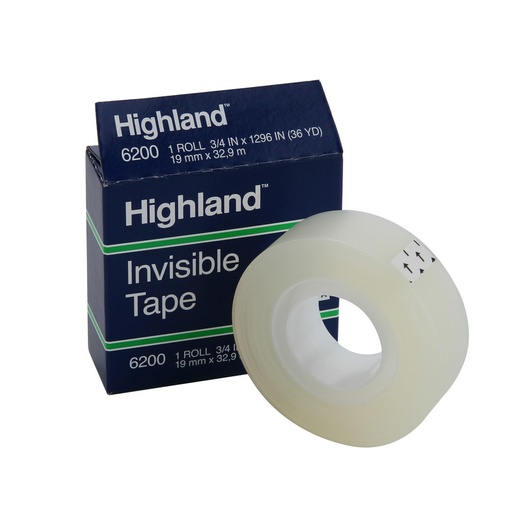 [04782] CINTA ADHESIVA 6200 INVISIBLE 3/4X36 YDS | HIGHLAND