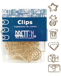 [20911021] CLIPS NIQUELADOS DORADOS X6 DISEÑOS | BRETTON