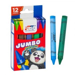 [09387] CRAYONES DE CERA 12 COLORES JUMBO TRIANGULAR T212 | FAST