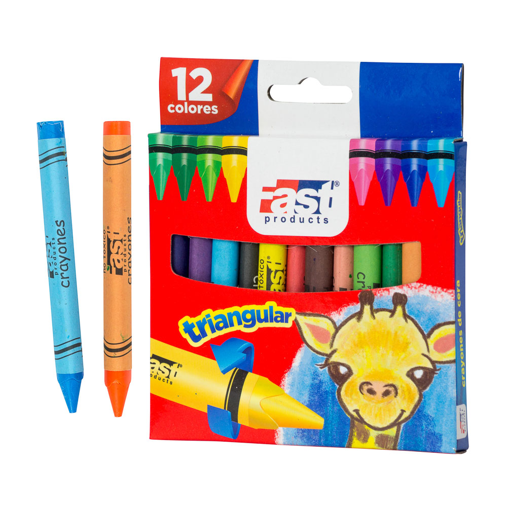 CRAYONES DE CERA T112 TRIANGULAR 12 COLORES