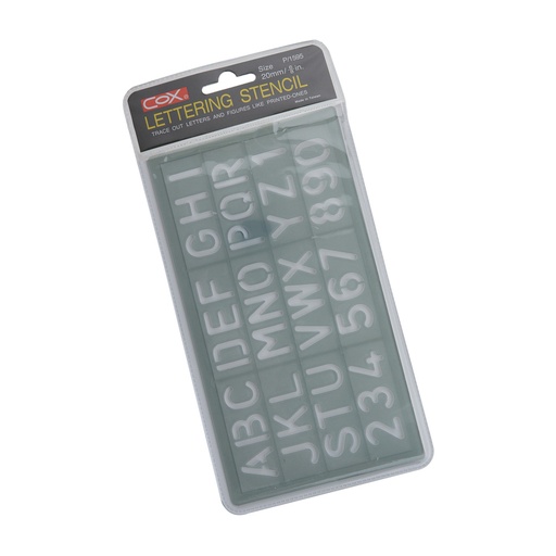 [04762] PLANTILLA PLASTICA P-1595 LETRAS Y NUMEROS 20MM | COX