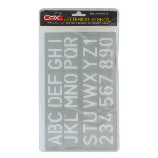 [04763] PLANTILLA PLASTICA P-1600 LETRAS Y NUMEROS 30MM | COX