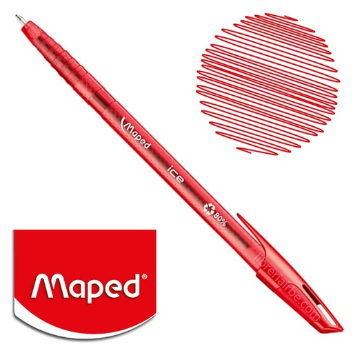 [20702060] BOLIGRAFO TRIANGULAR BALL PEN ICE ESSENTIALS 1.00MM (ROJO) | MAPED