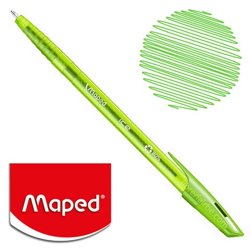 BOLIGRAFO TRIANGULAR BALL PEN ICE ESSENTIALS 1.00MM (VERDE) | MAPED