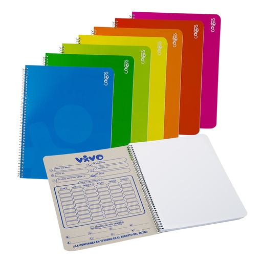 [15285-LISO] CUADERNO ESPIRAL 70HOJAS 240284/240285/240286 (BLANCO) | VIVO