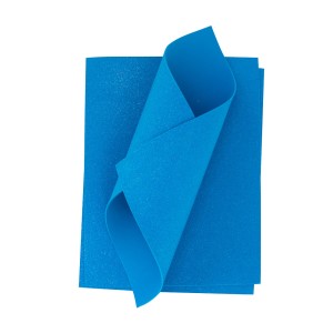 FOAMY CON DIAMANTINA FLUORESCENTE CARTA 8.5X11 (AZUL) | FAST