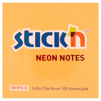 [06900-NARANJA] NOTAS ADHESIVAS 3X3 NEON (NARANJA) | STICK'N