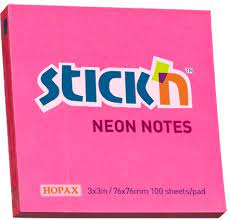 [06900-ROSADO] NOTAS ADHESIVAS 3X3 NEON (ROSADO) | STICK'N