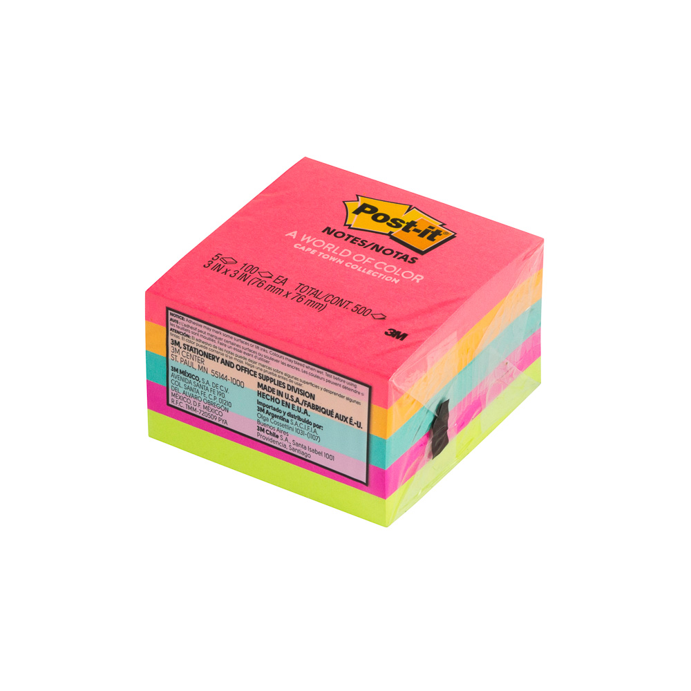 [11196] NOTAS ADHESIVAS 654-5PK 3X3 CAPETOWN NEON | POST-IT